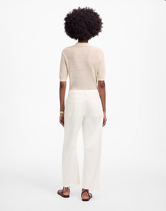 Madewell The Darted Barrel-Leg Jean Tile White