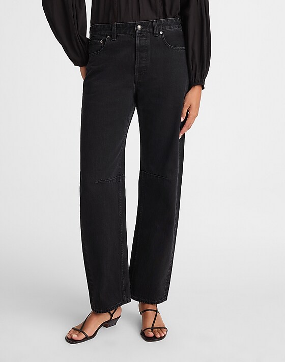 Madewell The Darted Barrel-Leg Jean Washed Black