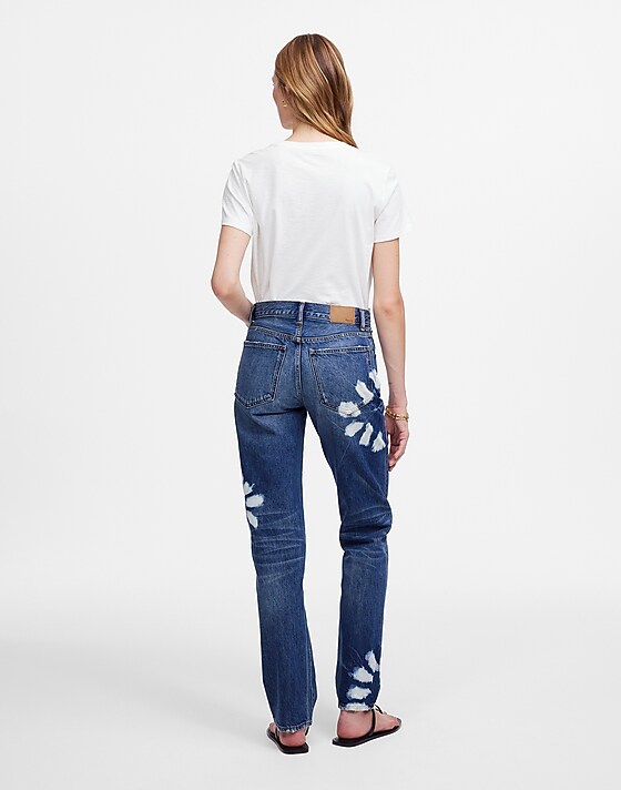 Madewell The Dean Easy Straight Jean Shibori Wash