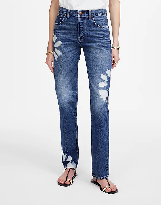 Madewell The Dean Easy Straight Jean Shibori Wash