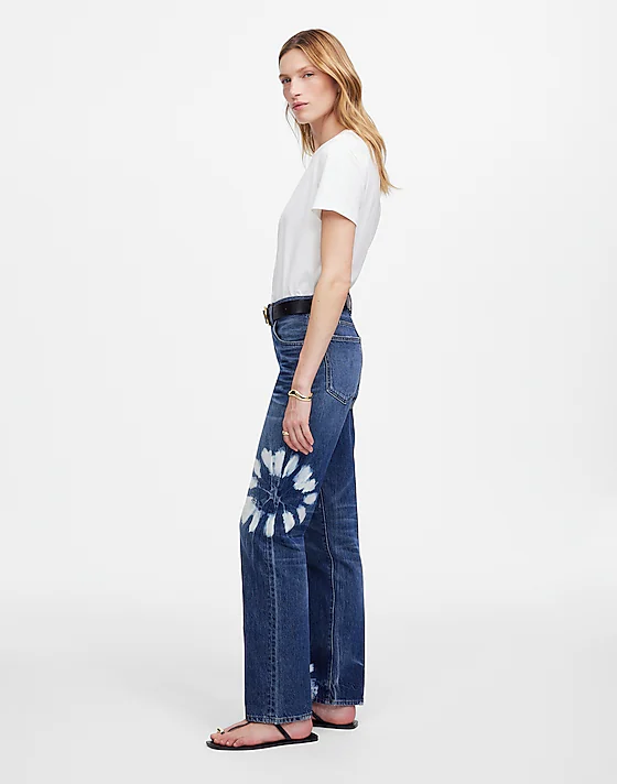 Madewell The Dean Easy Straight Jean Shibori Wash