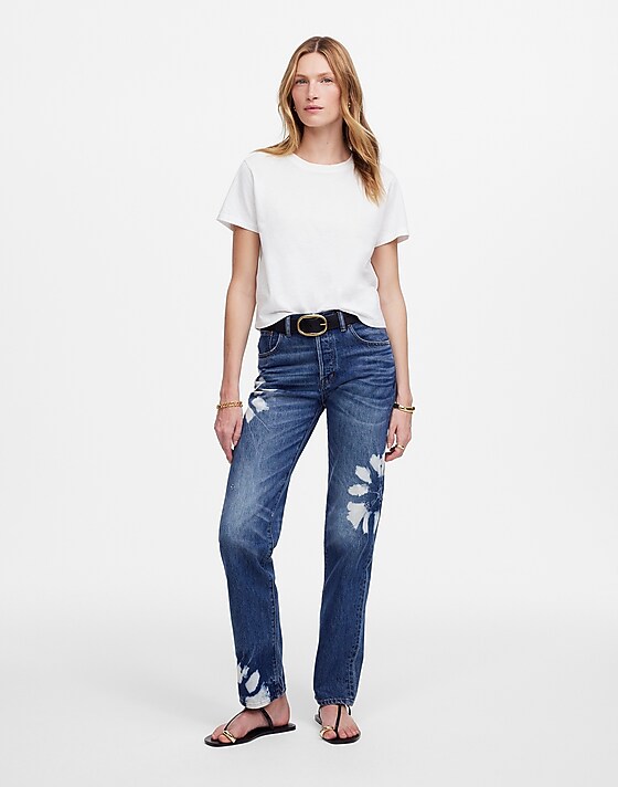 madewell The Dean Easy Straight Jean shibori wash