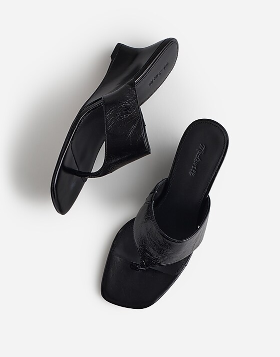 Madewell The Deanna Thong Wedge Sandal True Black