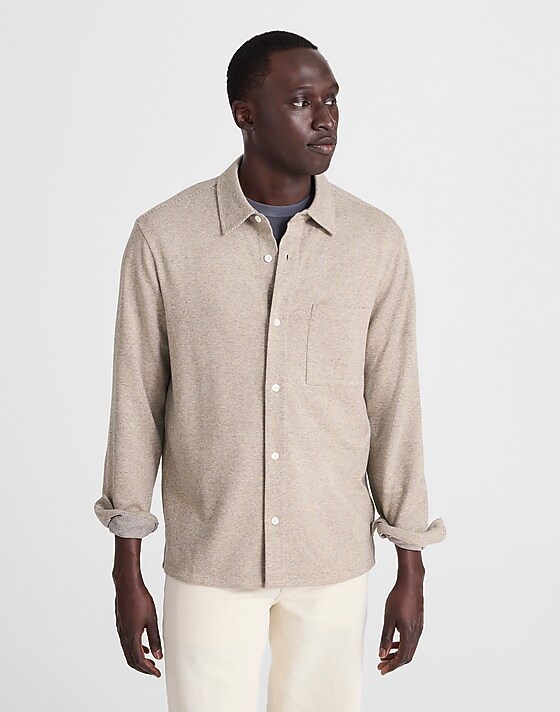 Madewell The Devoe Knit Shirt Fatigue Khaki