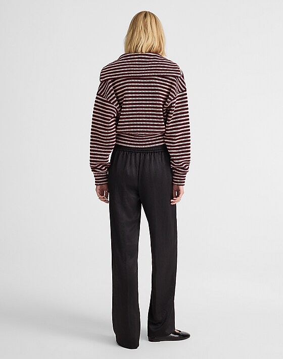 Madewell The Easy Pull-On Pant In Satin Jet Black