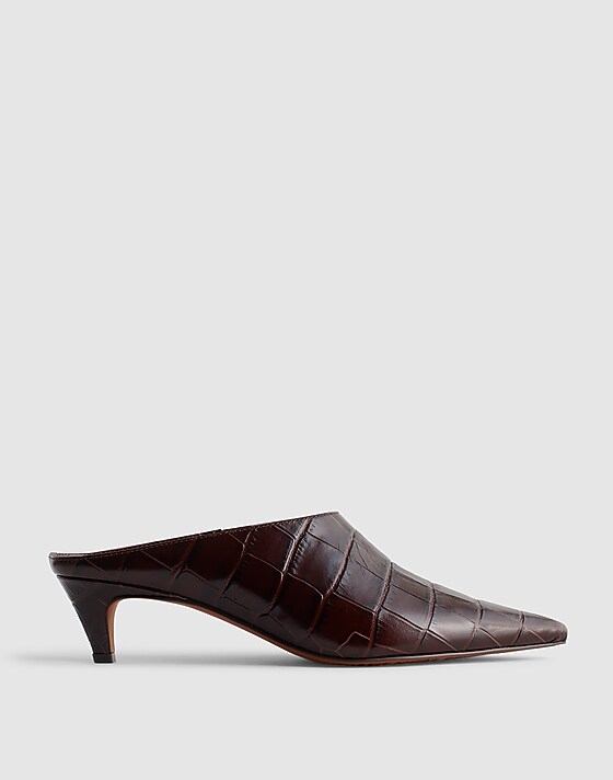 madewell The Emilie Heeled Mule chocolate raisin