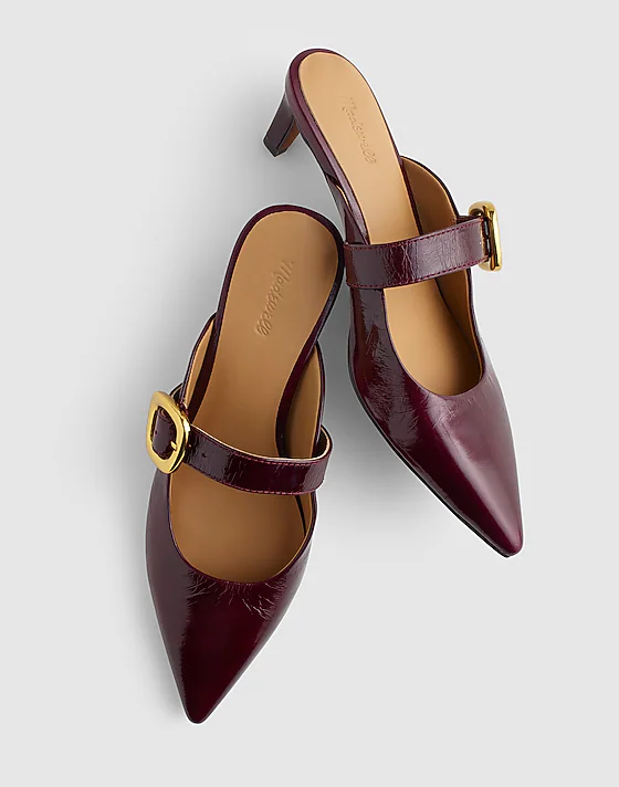 Madewell The Emilie Mule In Leather Deep Plum