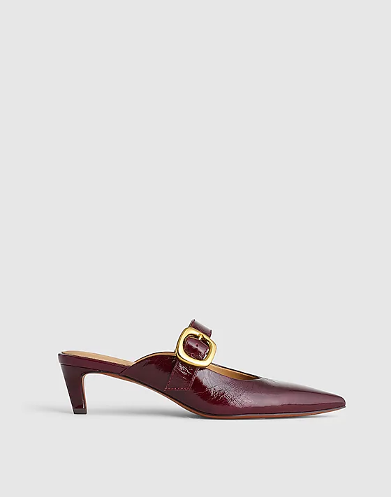 madewell The Emilie Mule in Leather deep plum