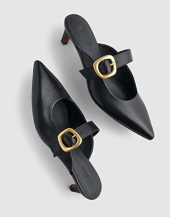 Madewell The Emilie Mule In Leather True Black