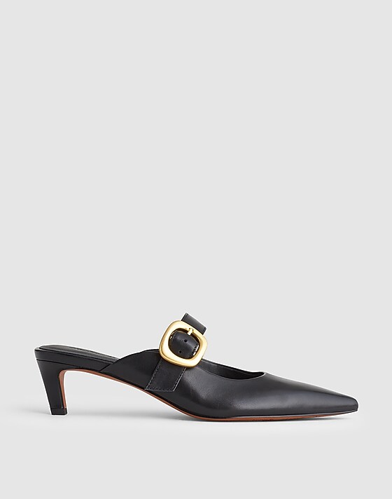madewell The Emilie Mule in Leather true black