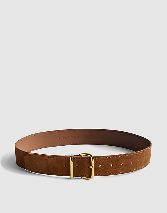 madewell The Essential Superwide Belt dried acorn