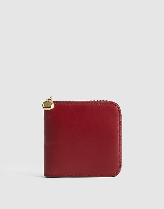 madewell The Essential Zip Wallet garnet stone