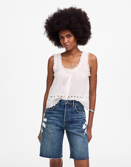madewell The Essex Long Baggy Short shibori wash