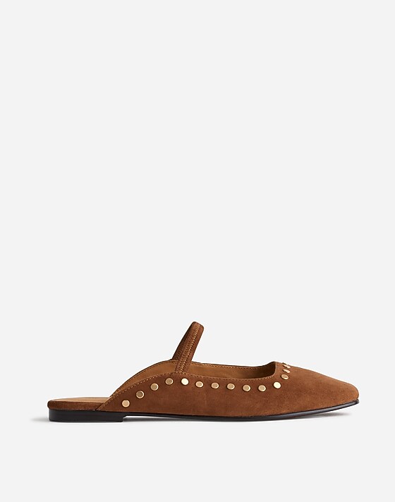 madewell The Greta Ballet Flat Mule aged cognac
