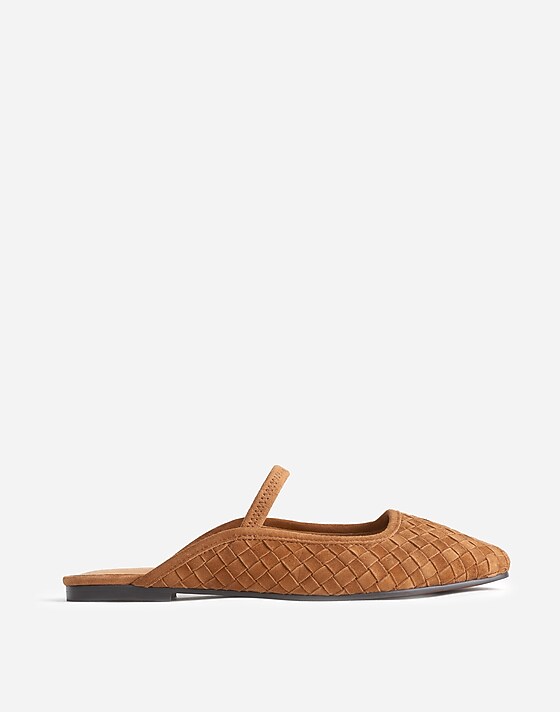 madewell The Greta Ballet Flat Mule warm hickory