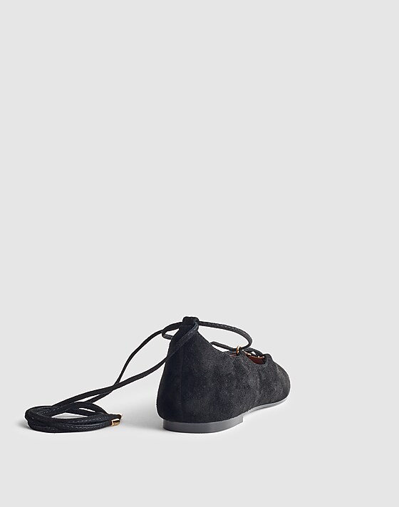 Madewell The Greta Lace-Up Ballet Flat True Black