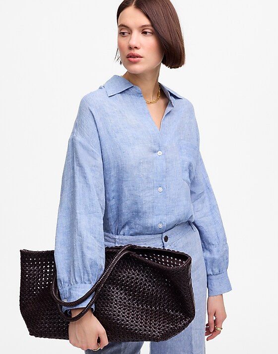 Madewell The Handwoven Cane Tote Alabaster