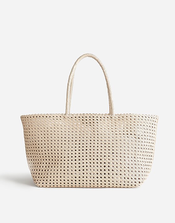 madewell The Handwoven Cane Tote alabaster