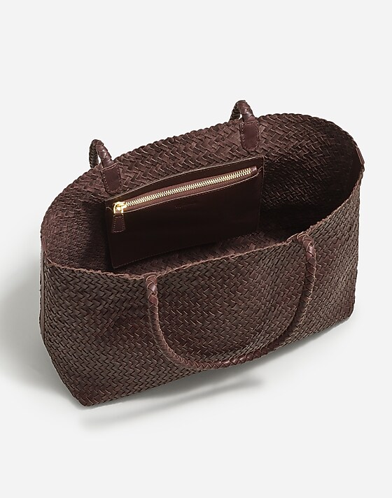 Madewell The Handwoven Leather Tote Coffee Bean