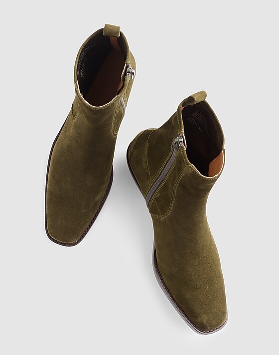 Madewell The Idris Ankle Boot Dark Olive