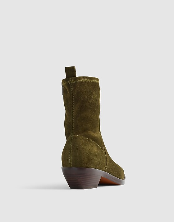 Madewell The Idris Ankle Boot Dark Olive