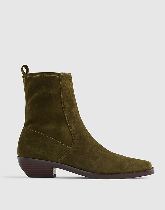 madewell The Idris Ankle Boot dark olive