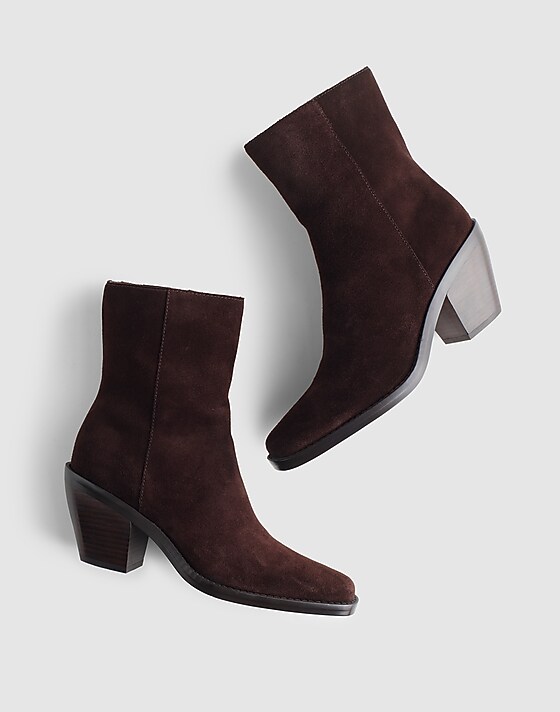 Madewell The Idris Side-Zip Ankle Boot Coffee Bean