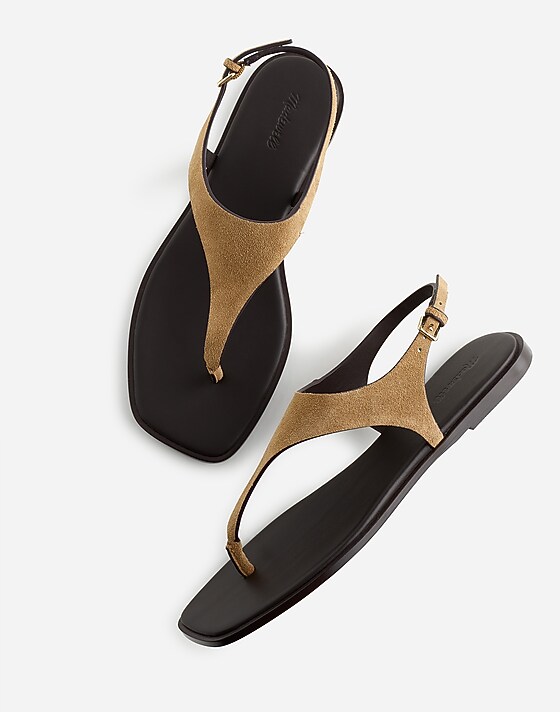 Madewell The Kira Covered Thong Sandal Tawny Khaki
