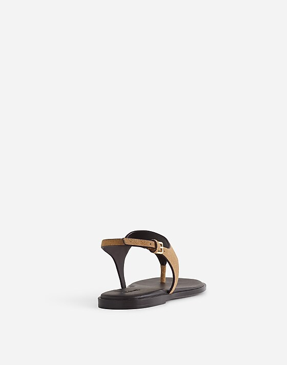 Madewell The Kira Covered Thong Sandal Tawny Khaki