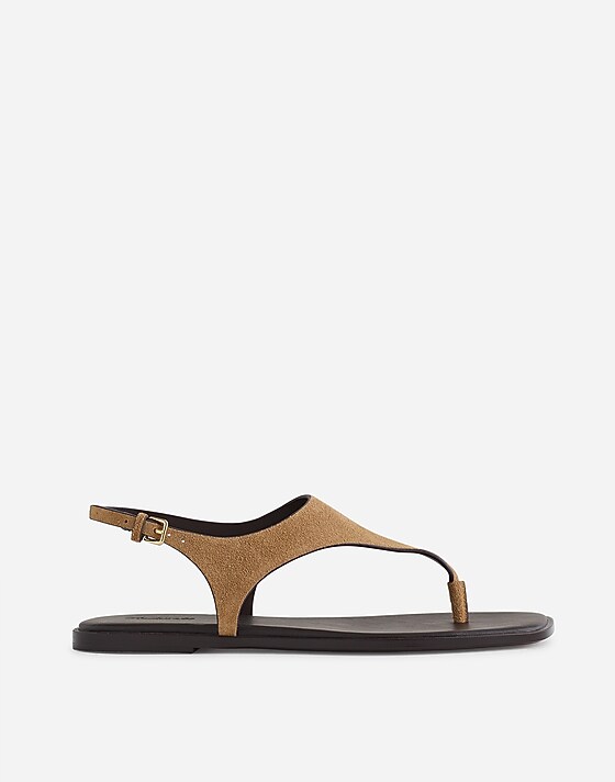 madewell The Kira Covered Thong Sandal tawny khaki