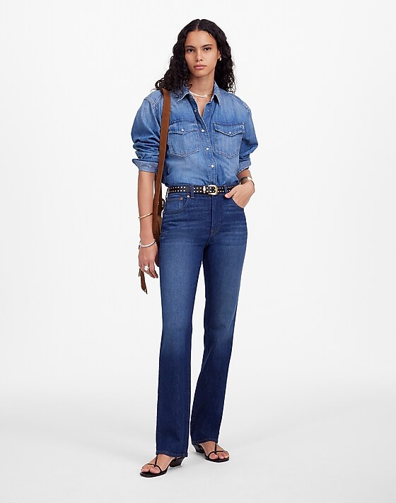 madewell The Longline Straight Jean birch wash