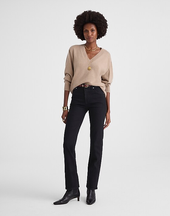 madewell The Longline Straight Jean black frost