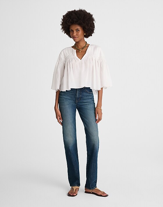 madewell The Longline Straight Jean greendale wash