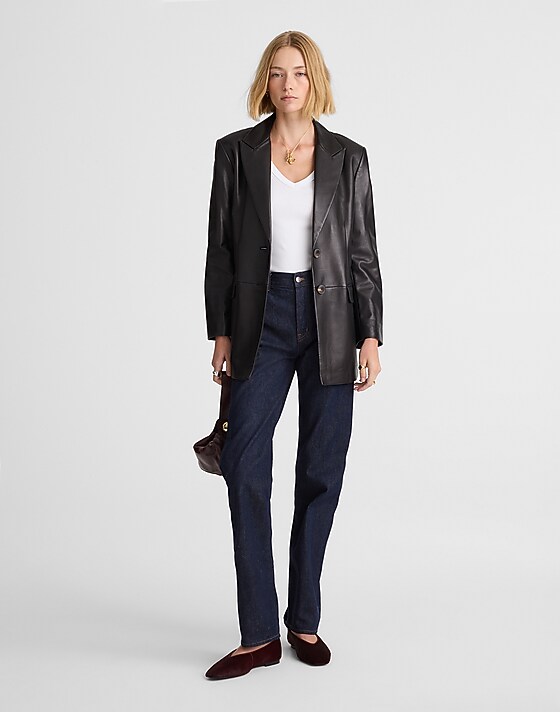 madewell The Longline Straight Jean rinse wash