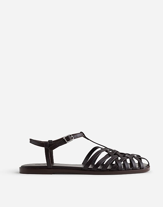 madewell The Milano Fisherman Sandal dark carob