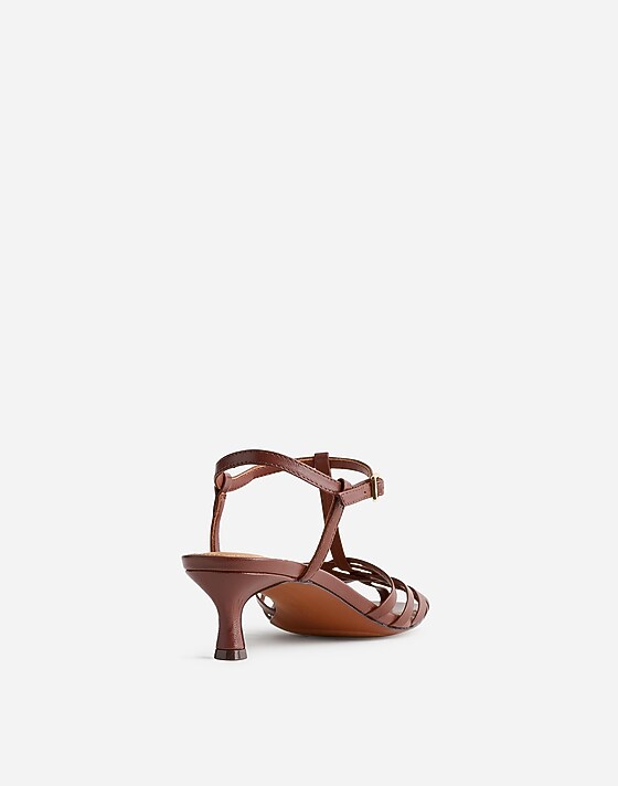 Madewell The Milano Mid-Heeled Sandal Cherry Wood