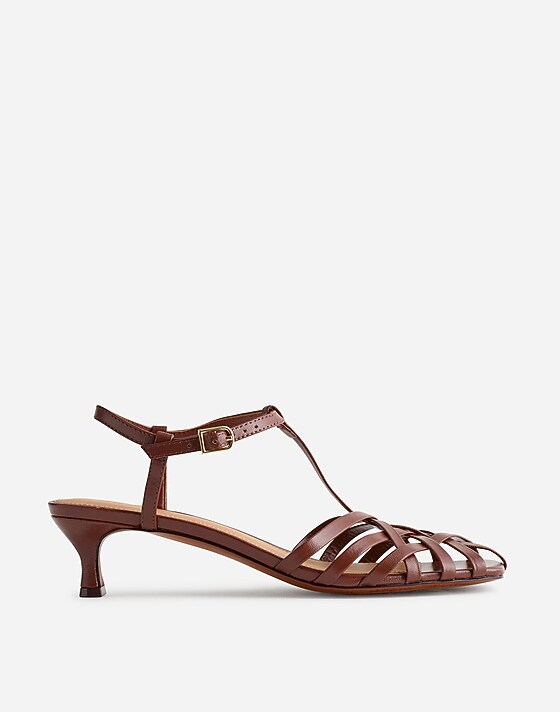 madewell The Milano Mid-Heeled Sandal cherry wood