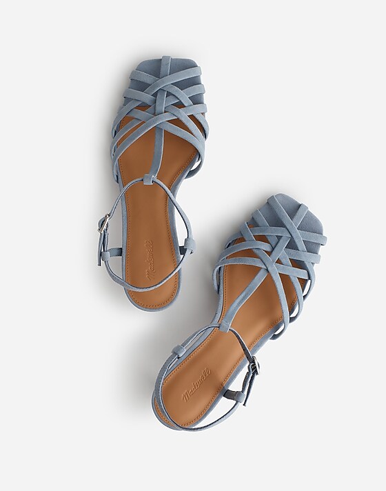 Madewell The Milano Mid-Heeled Sandal Terrace Blue