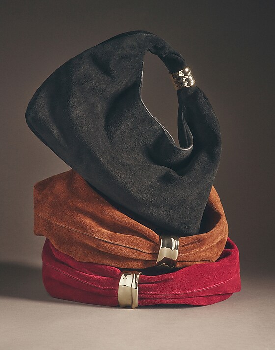 Madewell The Mini Pouch In Suede True Black