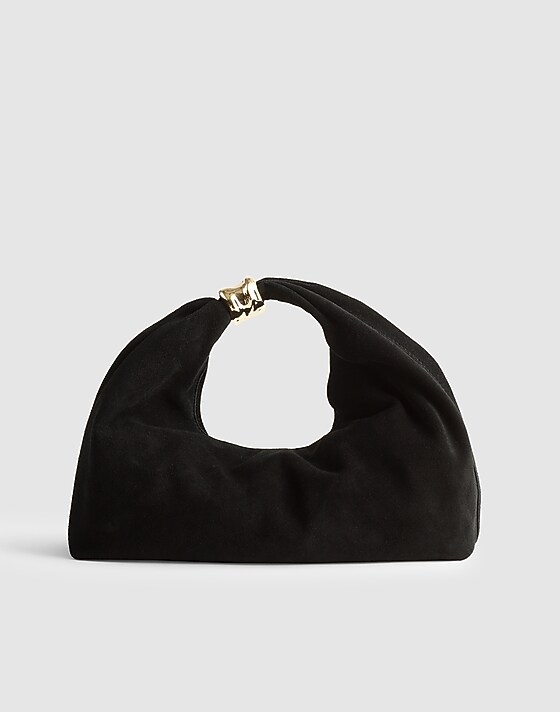 madewell The Mini Pouch in Suede true black
