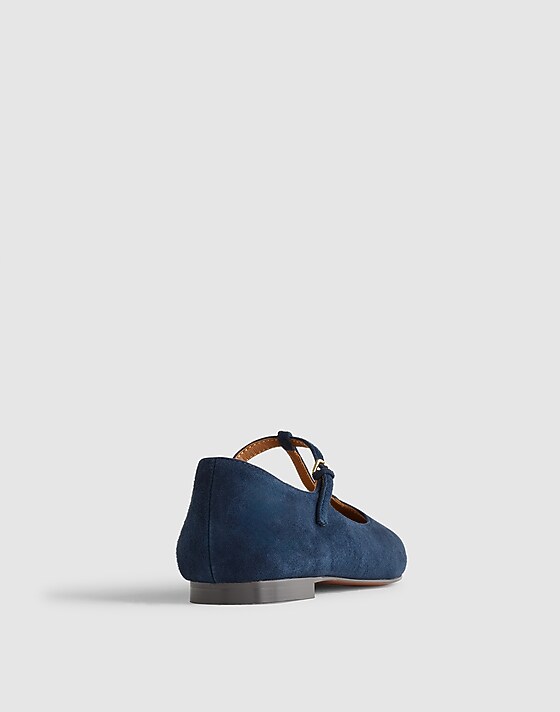 Madewell The Mylie T-Strap Flat Deep Indigo
