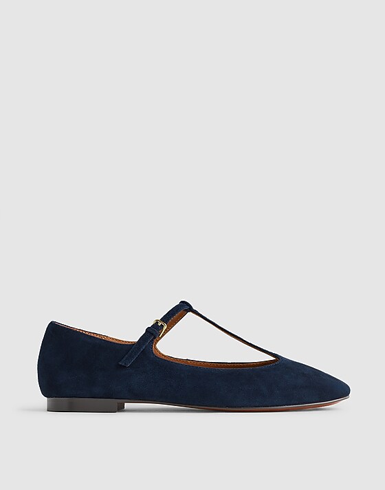 madewell The Mylie T-Strap Flat deep indigo