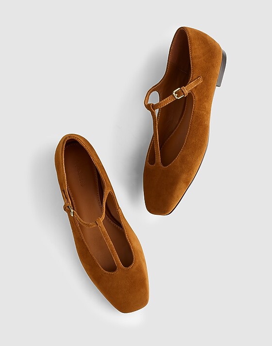 Madewell The Mylie T-Strap Flat Russet