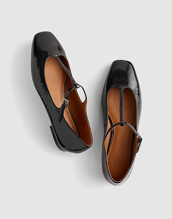 Madewell The Mylie T-Strap Flat True Black