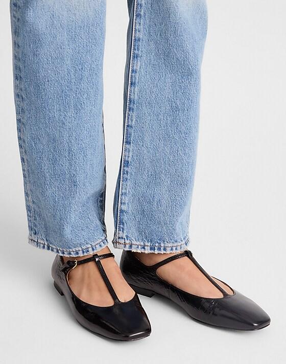 Madewell The Mylie T-Strap Flat True Black