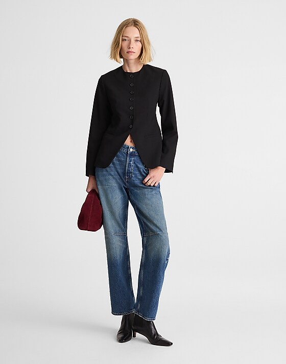 Madewell The Nolita Cutaway Blazer Black