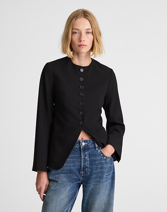 madewell The Nolita Cutaway Blazer black