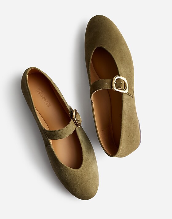 Madewell The Remy Mary Jane Flat Aged Olive