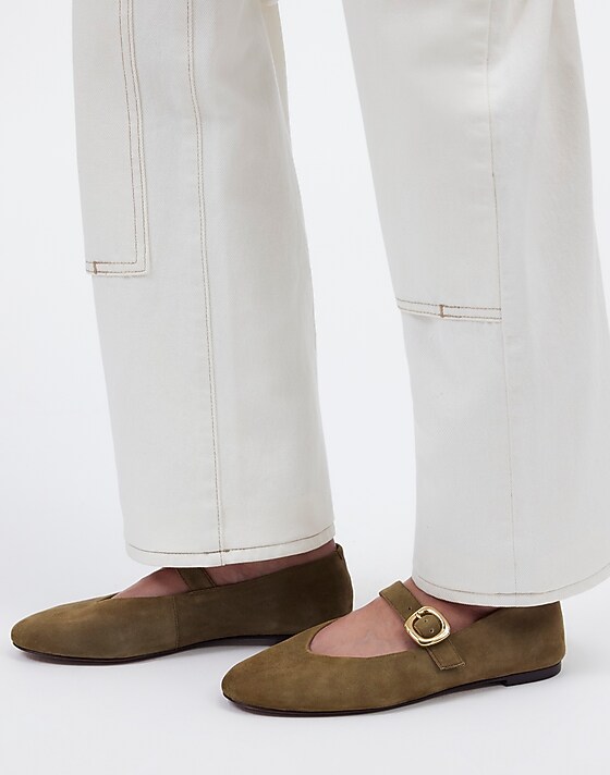 Madewell The Remy Mary Jane Flat Aged Olive