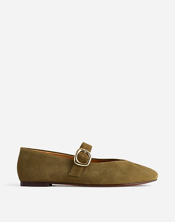 madewell The Remy Mary Jane Flat aged olive